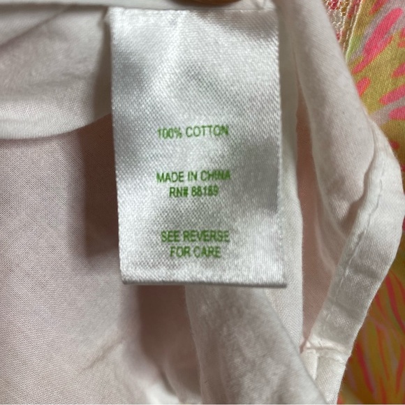 Lilly Pulitzer Bright COTTON sunburst floral spaghetti strap,tied back mini-SZ-4 - Picture 6 of 11